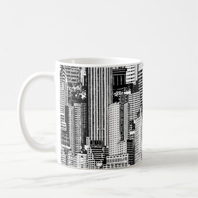 Skyscraper City Isometric Seamless Texture Coffee Mug (Left)