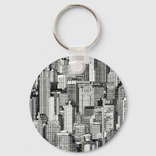 Skyscraper City Isometric Seamless Texture Key Ring