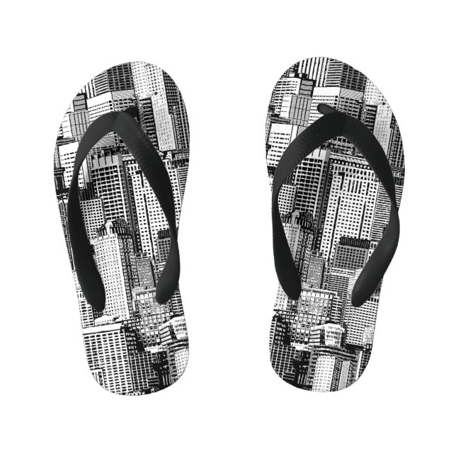 Skyscraper City Isometric Seamless Texture Kid's Thongs (Footbed)