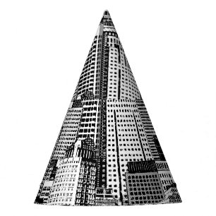 Skyscraper City Isometric Seamless Texture Party Hat