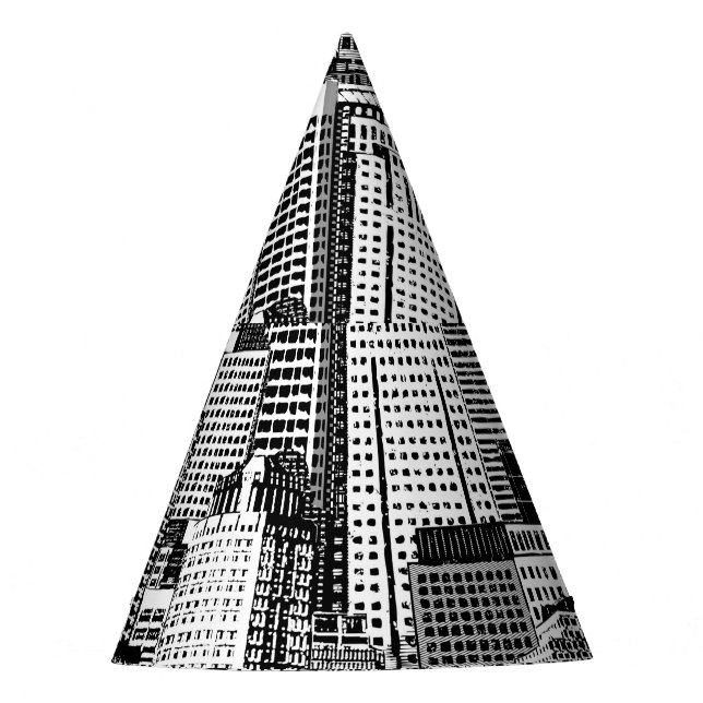 Skyscraper City Isometric Seamless Texture Party Hat (Front)
