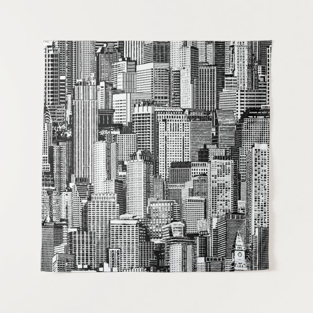 Skyscraper City Isometric Seamless Texture Tapestry (Front)