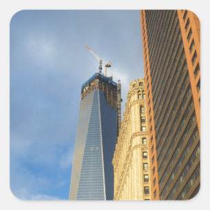 Skyscraper Reflections of New York Square Sticker