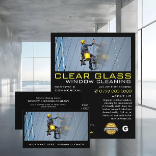 Skyscraper Window Cleaners, Cleaning Service Business Card