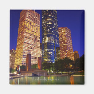 Skyscrapers in downtown Houston reflected in Magnet