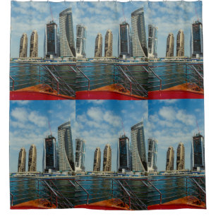 Skyscrapers in Dubai Marina Shower Curtain