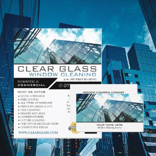 Skyscrapers, Window Cleaners, Cleaning Service Business Card