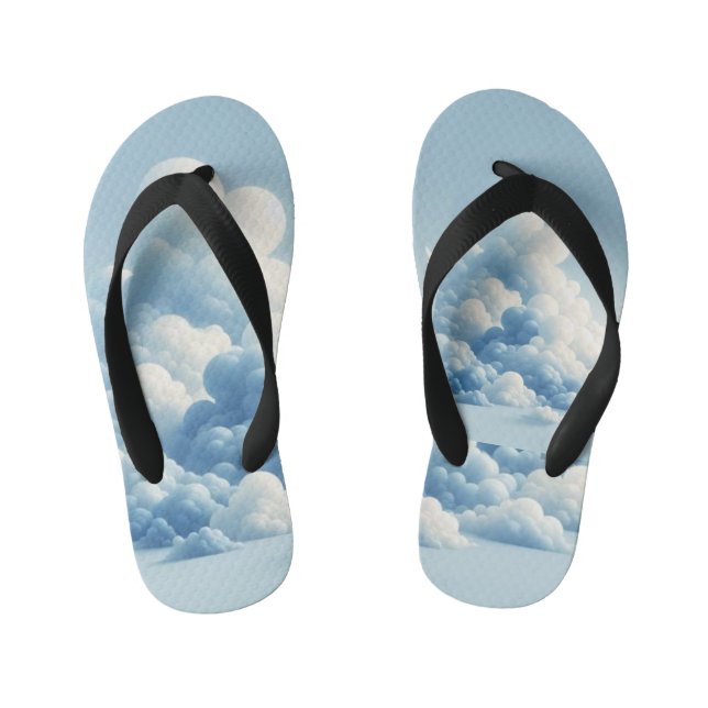 "SkyStride: Cloud Bubble FlipFlops" Kid's Thongs (Footbed)