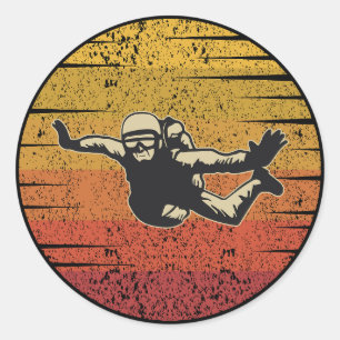 Skysurfing Skydiving Skydive Parachuting Skydiver Classic Round Sticker