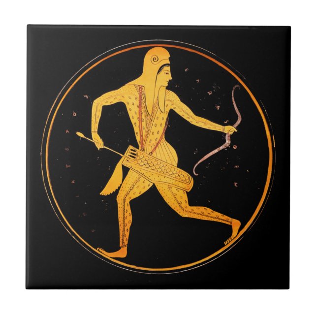 SKYTHIAN ARCHER Tondo Greek Attic Red Figure  Ceramic Tile (Front)