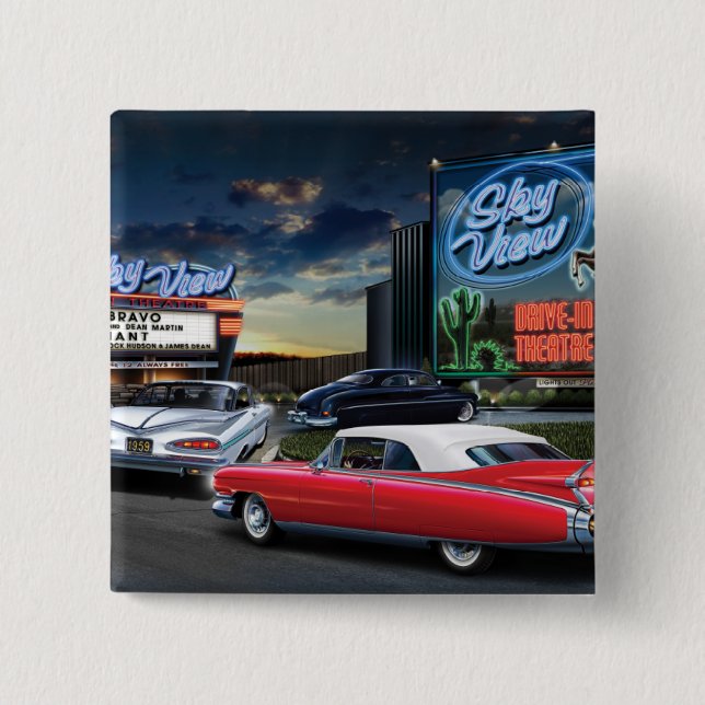 Skyview Drive In 2 15 Cm Square Badge (Front)