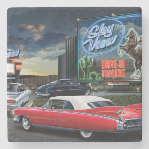 Skyview Drive In Stone Coaster