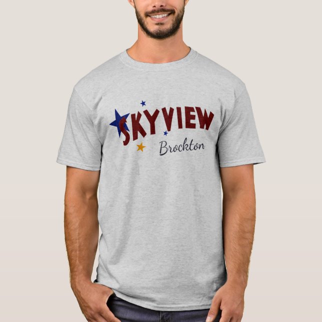 Skyview Drive-In Theatre Screen Brockton Scrib Tee (Front)