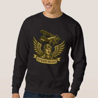 Skyward Dreams – Vintage Biplane Emblem Sweatshirt