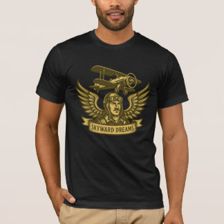 Skyward Dreams – Vintage Biplane Emblem T-Shirt