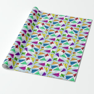Skyward Paper Aeroplane Wrapping Paper