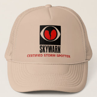 skywarn large, CERTIFIED STORM SPOTTER Trucker Hat
