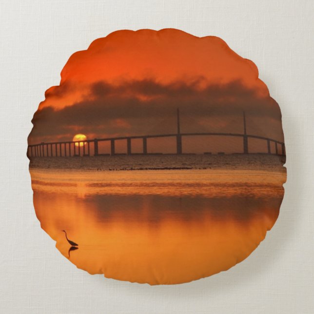 Skyway Bridge Round Cushion (Front)