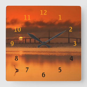 Skyway Bridge Square Wall Clock