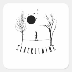 Slackline between two trees square sticker