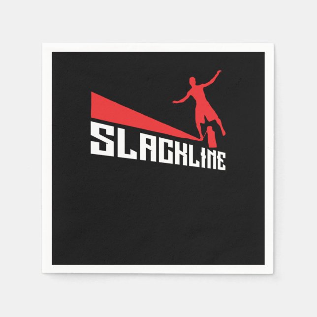 Slackline Slacklining Rope Walking Gift Napkin (Front)