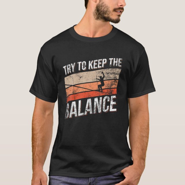 Slackline Slacklining T-Shirt (Front)