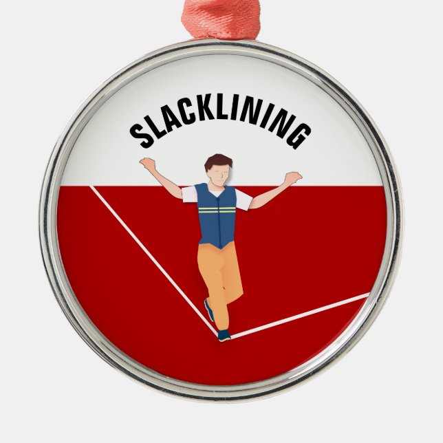 Slacklining Metal Ornament (Front)