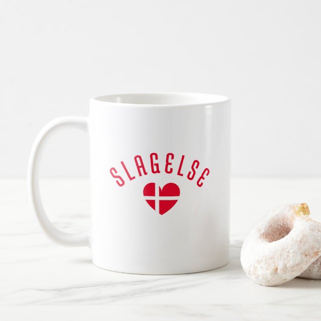 SLAGELSE Denmark Heart Coffee Mug (With Donut)