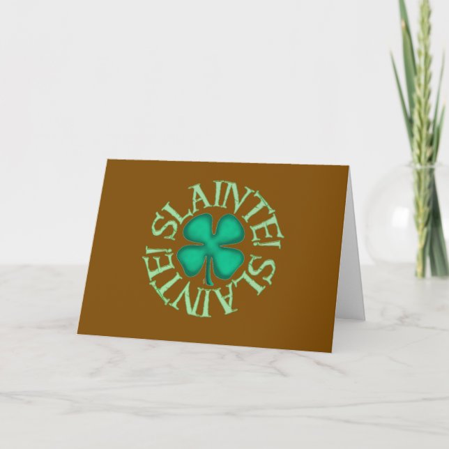 Slainte brown greeting card (Front)