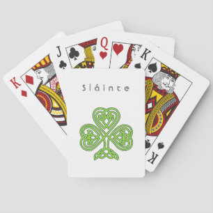 Slainte Celtic Design Shamrock St. Patrick's Day  Playing Cards