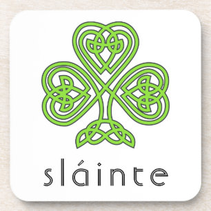 Slainte Celtic Shamrock Green St. Patrick's Day Coaster