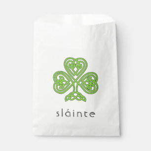 Slainte Celtic Shamrock Green St. Patrick's Day Favour Bag