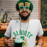 SLÀINTE Funny Irish St. Patrick's Day Green Clover T-Shirt<br><div class="desc">Funny yet simple lettering that says "SLÀINTE" means cheers in Scottish alongside a clover. Perfect for wearing on St. Patrick's Day!</div>