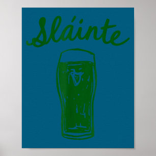 Slainte gaelic toast script irish pub cheers poster