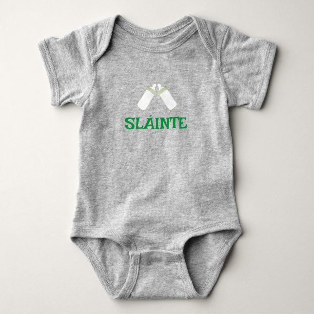 SLÁINTE gray baby bodysuit  (Front)