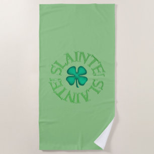 Slainte green beach towel