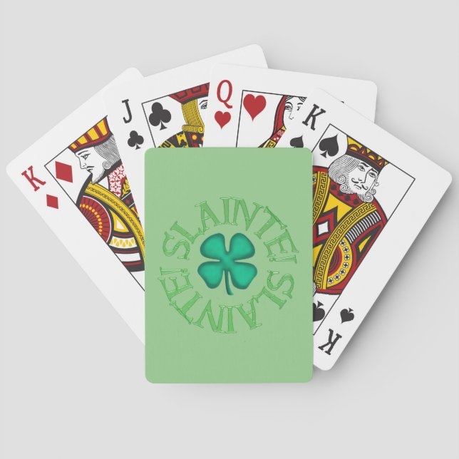 Slainte green Poker playing cards (Back)