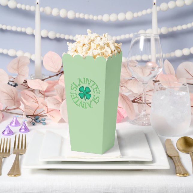 Slainte green popcorn boxes (Wedding)