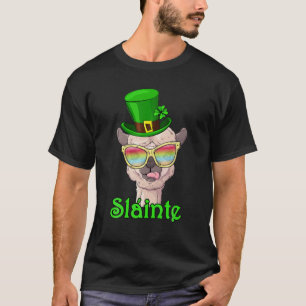 Slainte Irish Llama Cheers Good Health St Paddys D T-Shirt