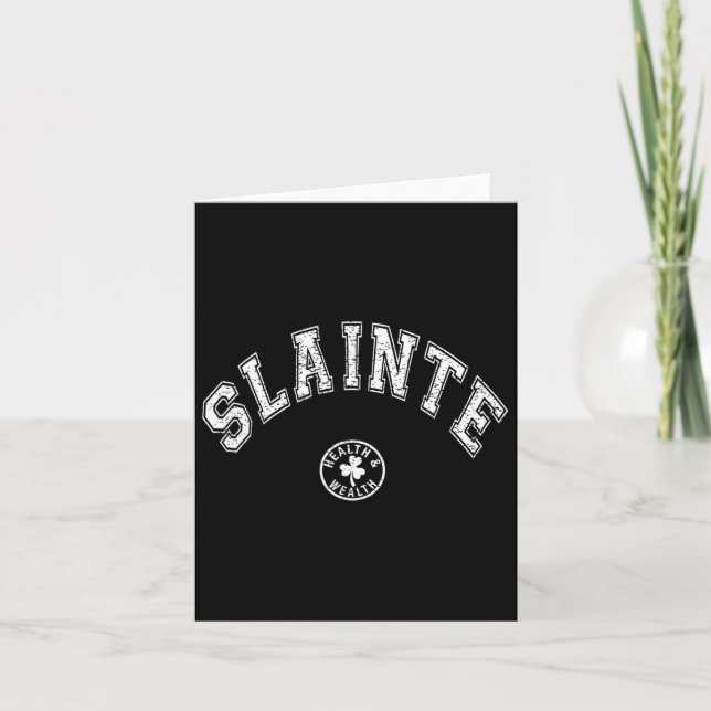 Slainte Irish Saying Drinking Toast St Patricks Da Card (Front)