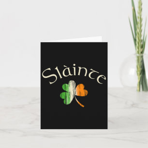 Slainte Irish Shamrock Flag Of Ireland St Patricks Card