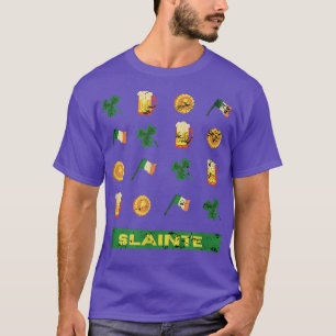 Slainte irish toast beer shamrock retro vintage di T-Shirt
