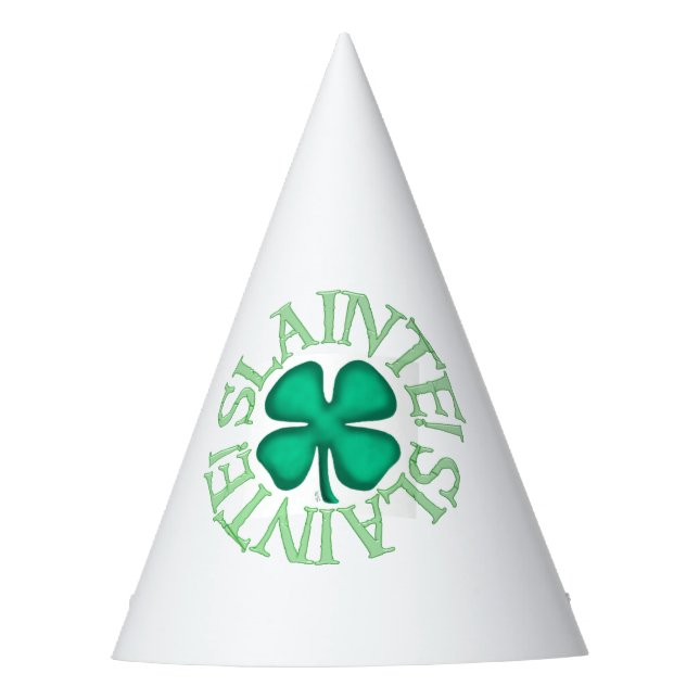 Slainte! party hats small clovers (Front)