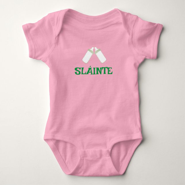 SLÁINTE pink baby bodysuit  (Front)