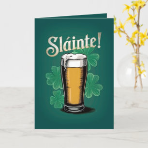 Slàinte! Saint Patrick's Day Pint of Beer on Green Card