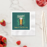 Slàinte! Saint Patrick's Day Pint of Beer on Green