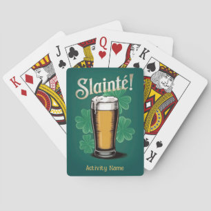 Slàinte! Saint Patrick's Day Pint of Beer on Green Playing Cards