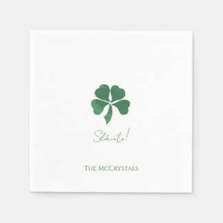 Sláinte Saint Patricks Irish Wedding Personalised Napkin