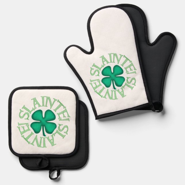 Slainte silicone oven mitts pot holders oven mitt & pot holder set (Front/Back)