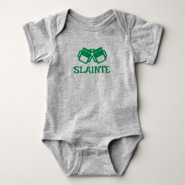 SLÁINTE sippy grey bodysuit  (Front)